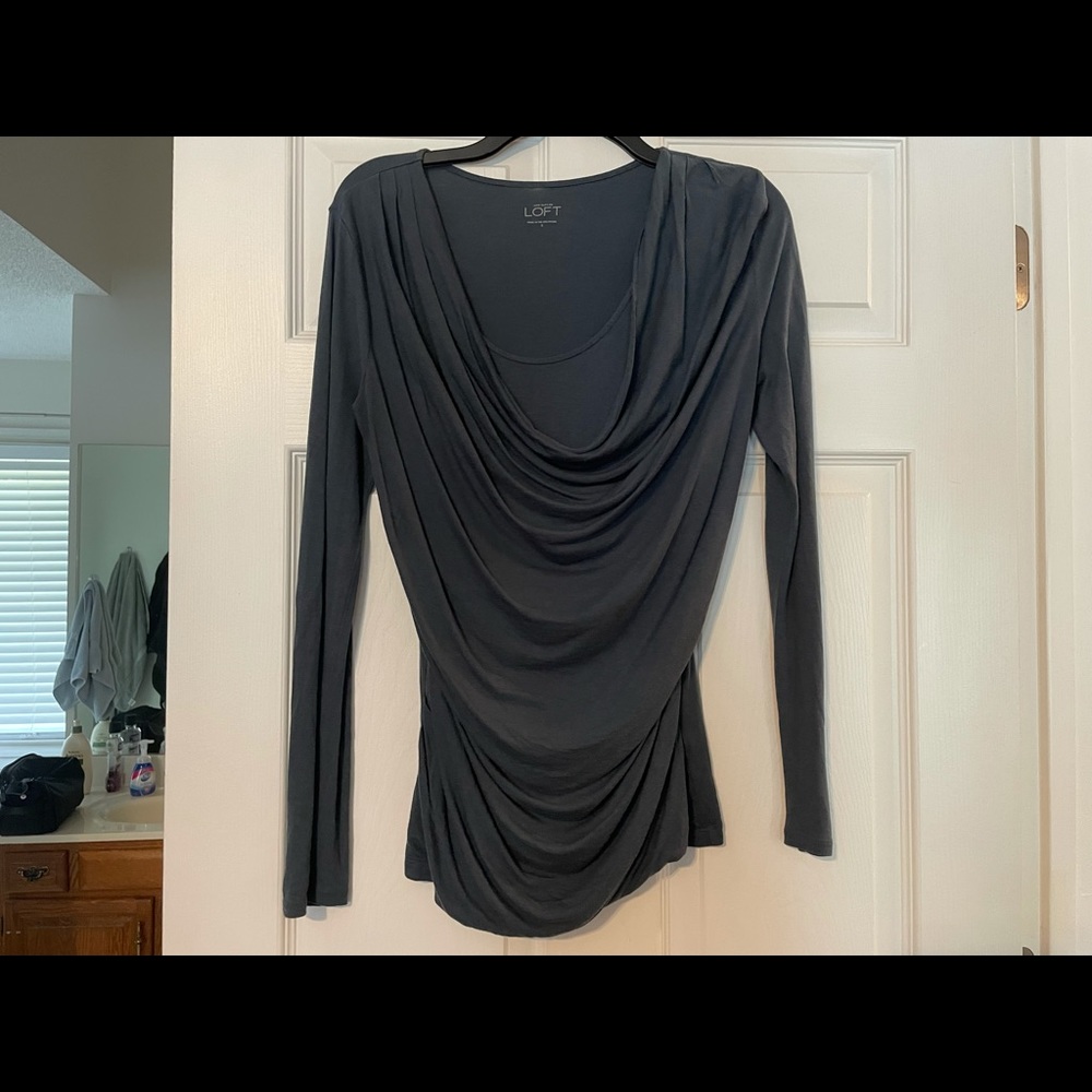 Ann Taylor Loft teal colored shirt - Picture 3 of 4